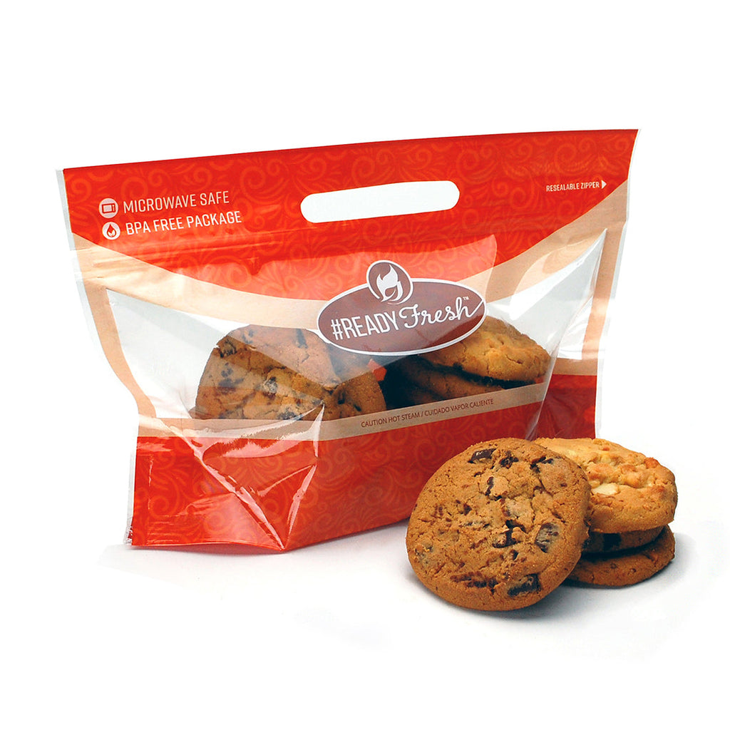 12" x 7-1/2 + 3-3/4 BG" Clear Grab-N-Go Cookie Pouch, Zipper, Cookie 3 mil CPP Carryout Pouches