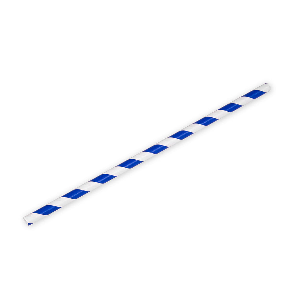 0.248" x 7-3/4" Blue Jumbo Unwrapped Straws