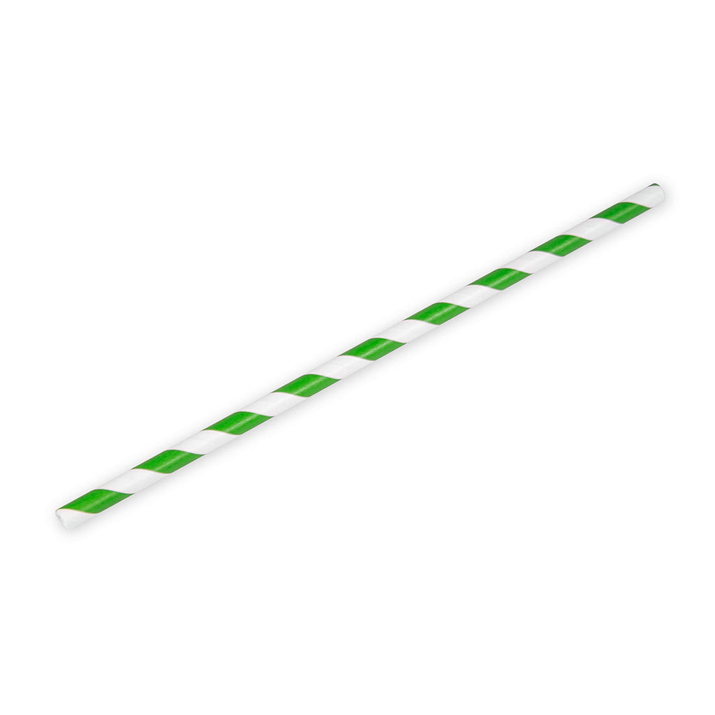 0.248" x 7-3/4" Green Jumbo Unwrapped Straws