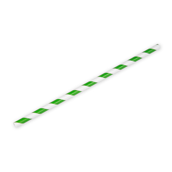 0.248" x 7-3/4" Green Jumbo Unwrapped Straws