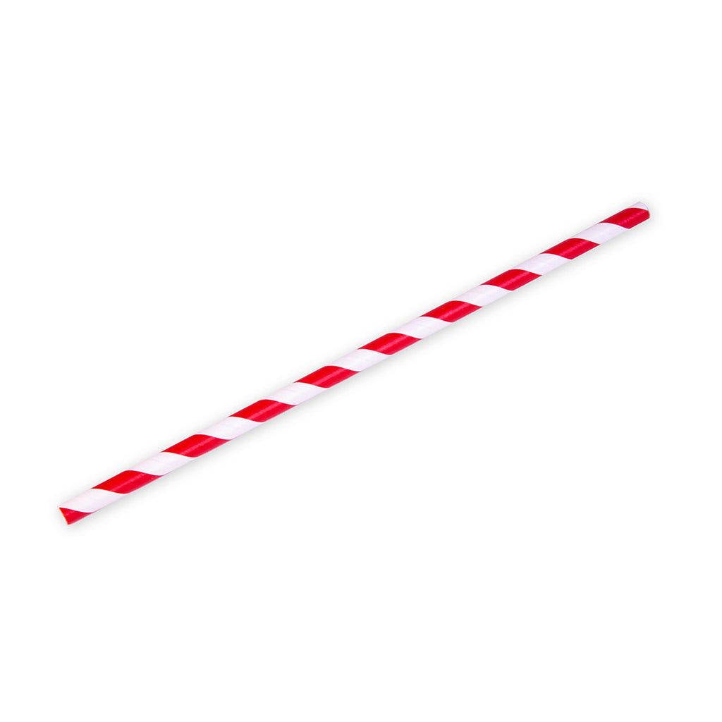 0.248" x 7-3/4" Red Jumbo Unwrapped Straws