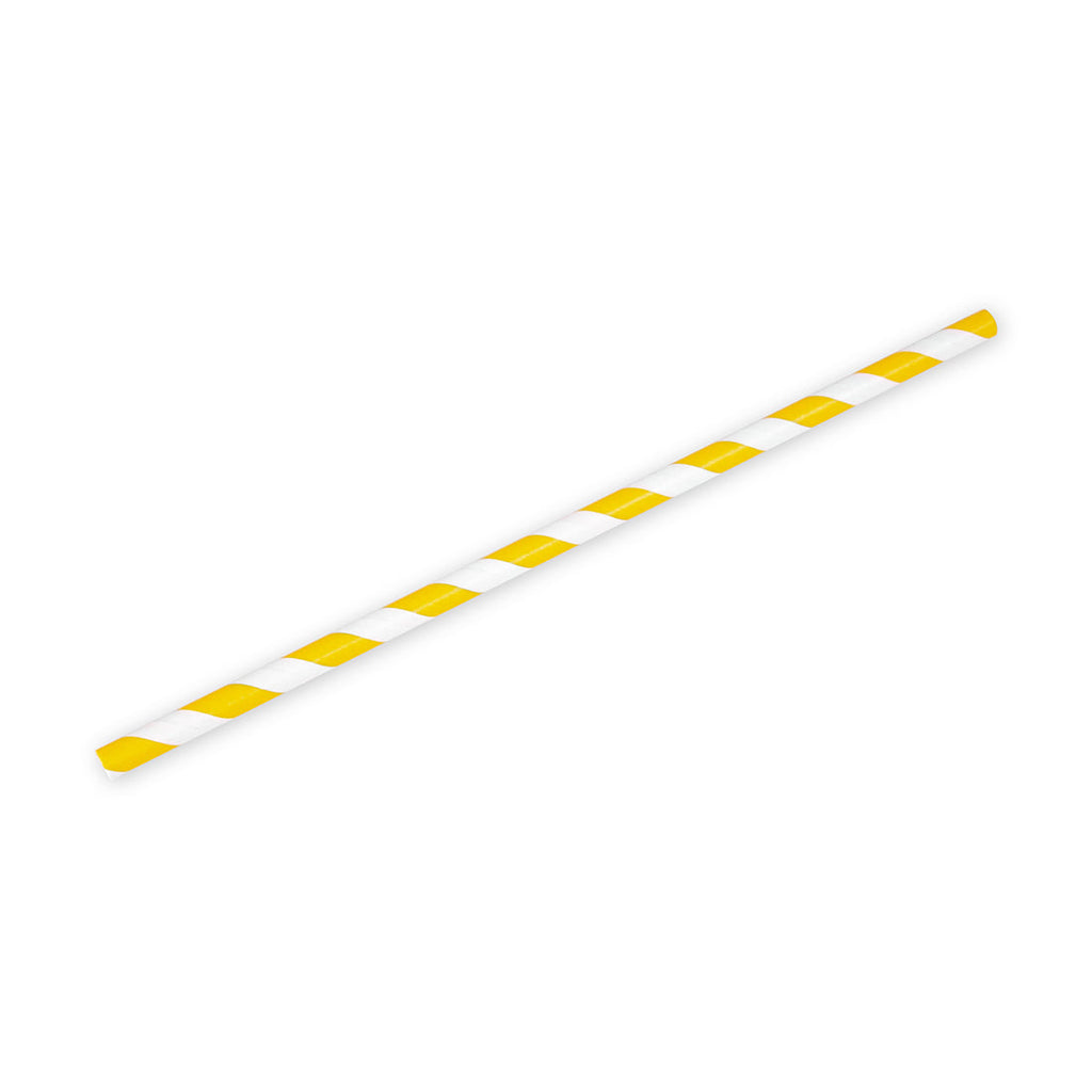 0.248" x 7-3/4" Yellow Jumbo Unwrapped Straws