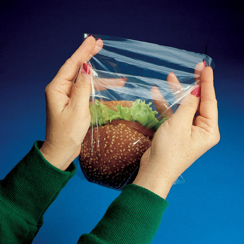7" x 7 + 1-1/2 FB" Clear Flip Top 0.85 mil LDPE Sandwich Bags