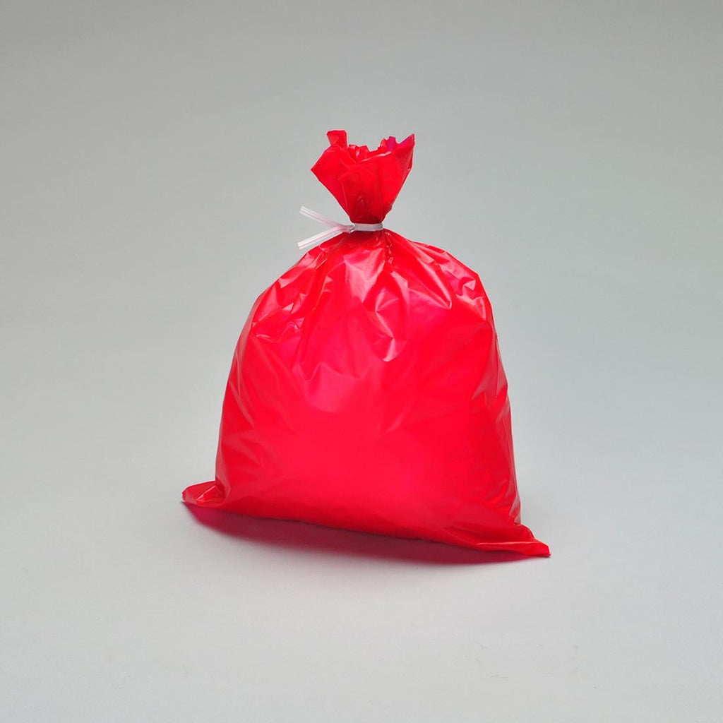 4" x 30" Red 1 mil HDPE Dressing Disposal Bags