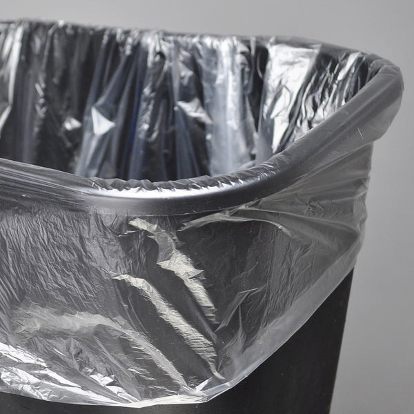 30" x 37" Natural 20-30 gal. 12 micron HDPE Trash Can Liner Bags