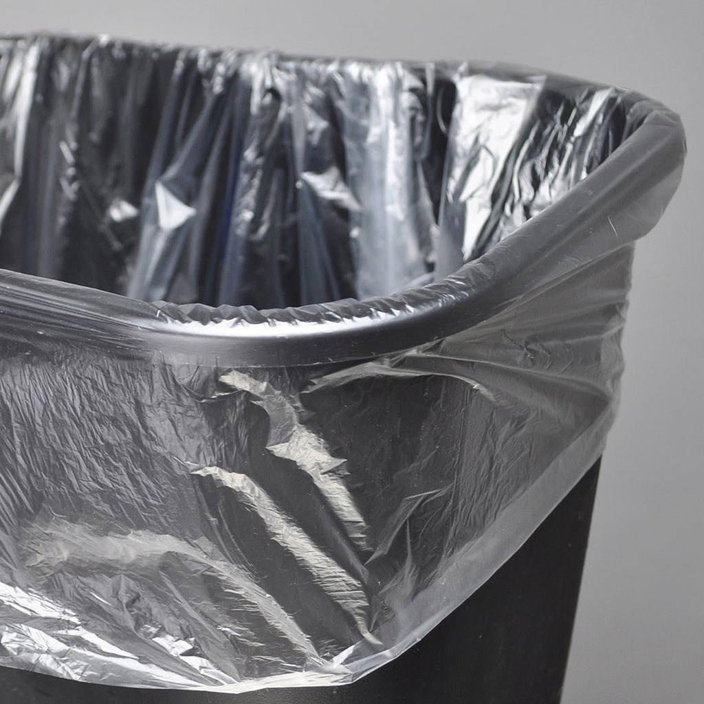 38" x 58" Natural 60 gal. 17 micron HDPE Trash Can Liner Bags