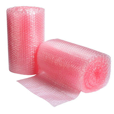48" x 250' x 1/2" Pink Anti-Static, Non-Perforated Roll Bubble Wrap Packing Materials