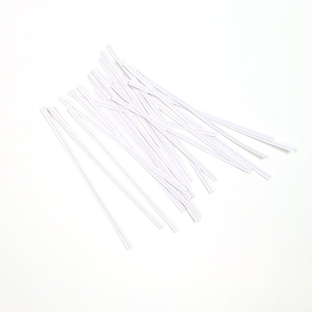 8" White Plastic Covered Bag Ties