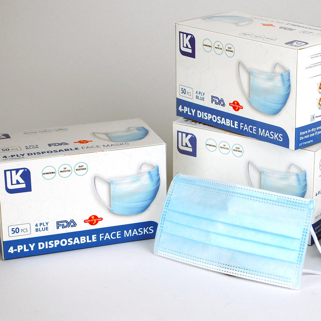 7" x 3-5/8" Blue Disposable Face Masks