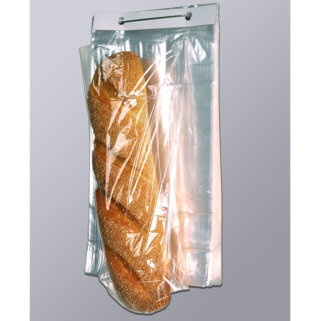 9" x 28-1/2 + 3 BG + 1-1/2 LP" Clear Co-Extruded 0.8 mil PP/LLDPE on Wicket Dispenser Bags