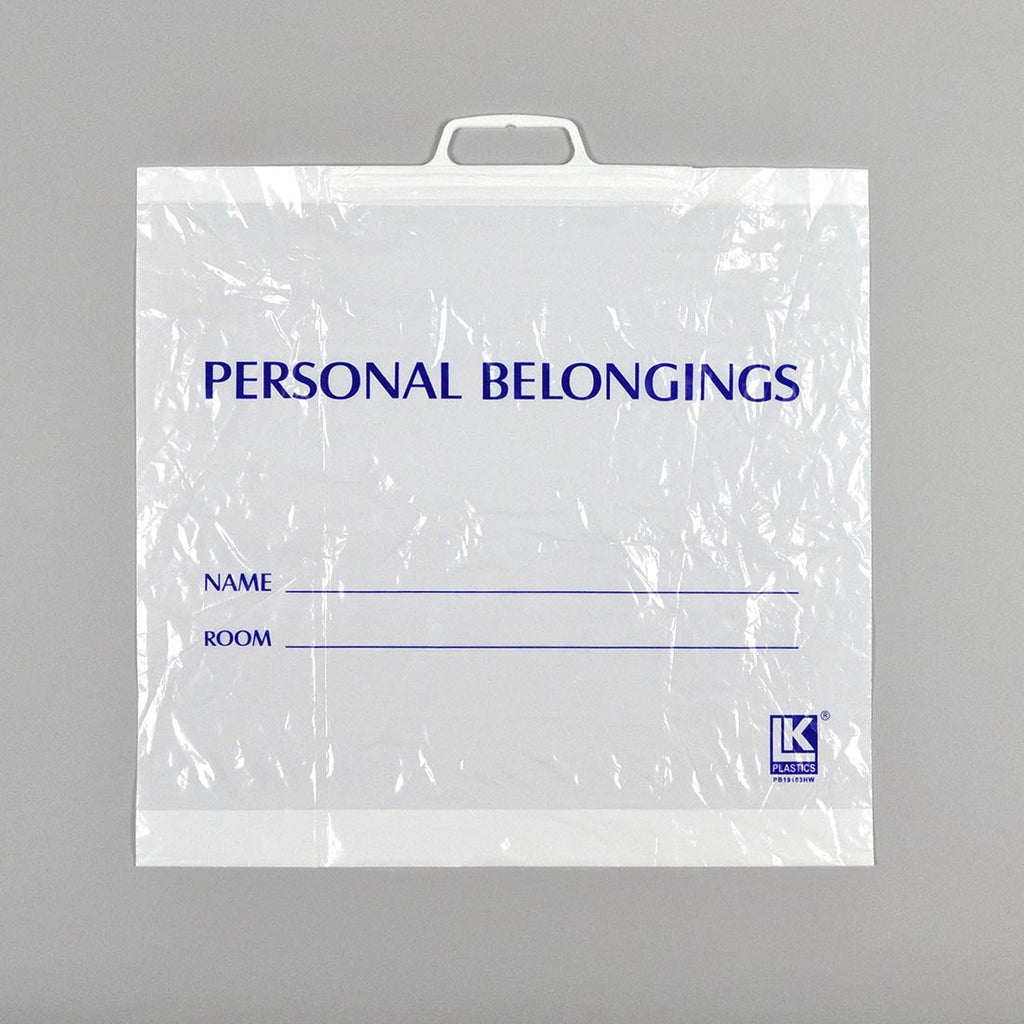 19" x 18 + 3 BG" White Snap 1.2 mil LDPE Personal Belongings Bags