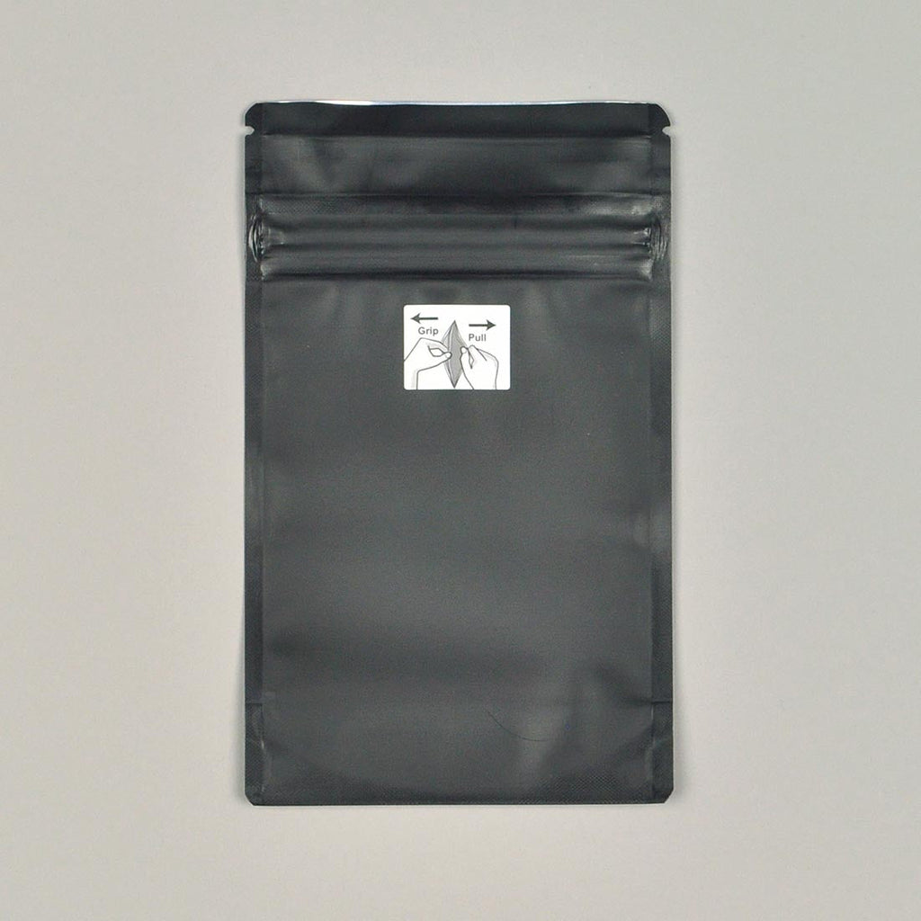 4" x 6.63 + 2 BG" Black 1/4th oz, Zipper 4.8 mil Child-Resistant Pouches