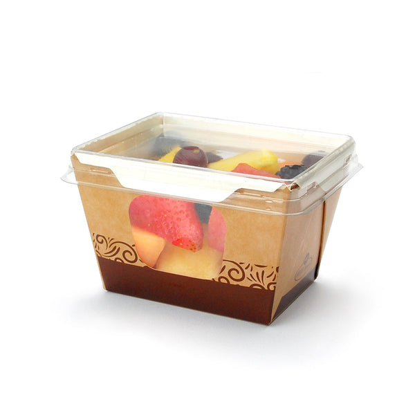 3-1/2" x 4-1/4" x 2.8" Kraft Small, with Clear Side Windows Food Containers