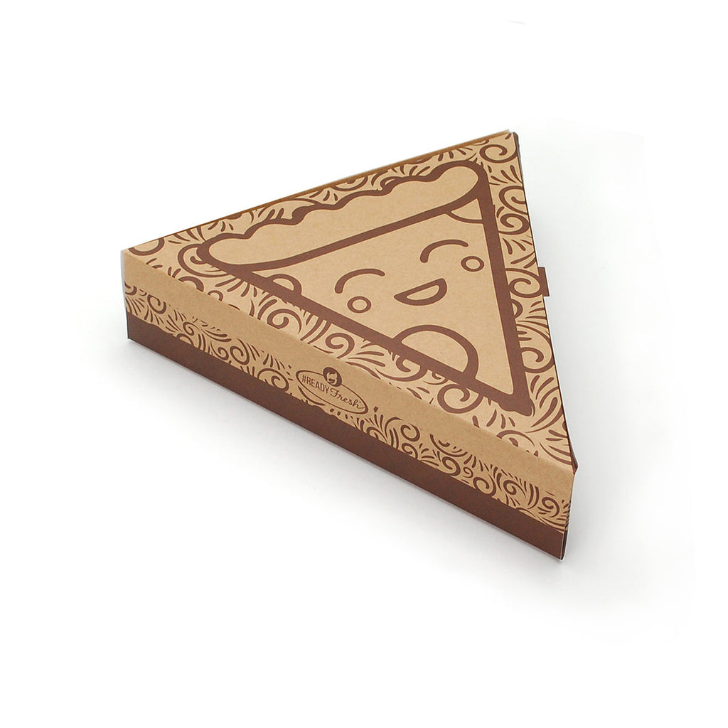 9" x 8" x 2" Kraft Compostable, Pizza Slice Food Containers