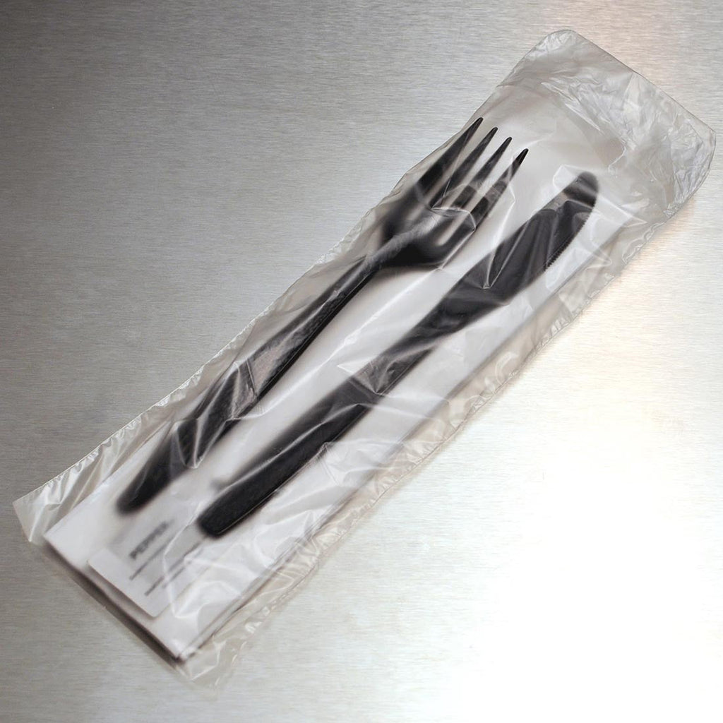 3-1/4" x 10 + 1-1/2 FB" Clear Flip Top, Flat Pack 1 mil LDPE Silverware Bags