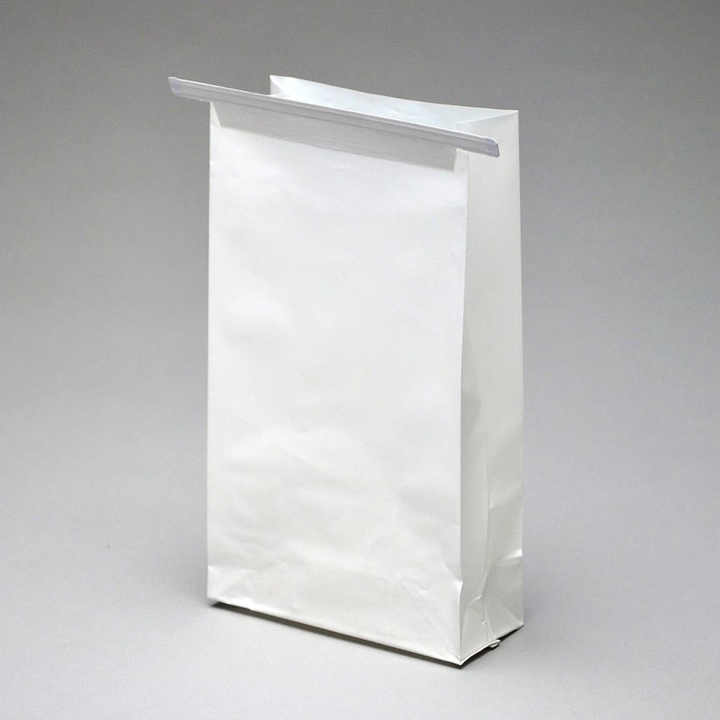 4-1/2" x 2-1/2" x 8-1/2" White Seamless, Twist Tie 3 mil HDPE Air Sickness Bags