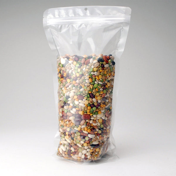 7" x 11 + 4BG" Clear Zipper 3 mil LDPE/Nylon Stand-Up Pouches