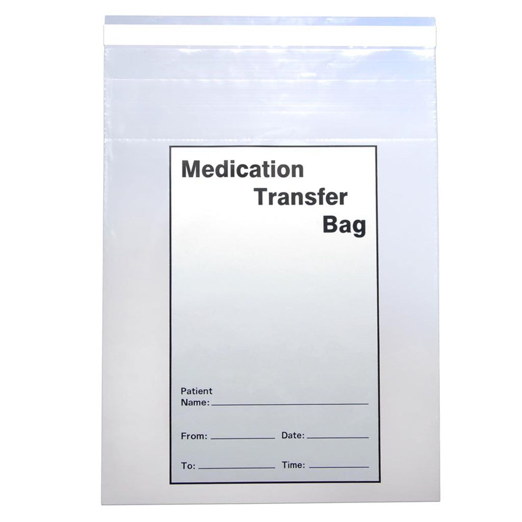 8" x 10" Clear Tamper Evident, Adhesive 2 mil LDPE Medication Transfer Bags