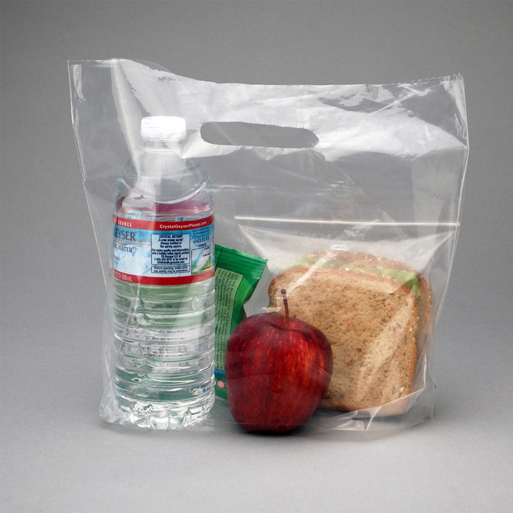11" x 6 + 4 BG + 2 LP" Clear Zipper 1.5 mil LDPE Carryout Bags