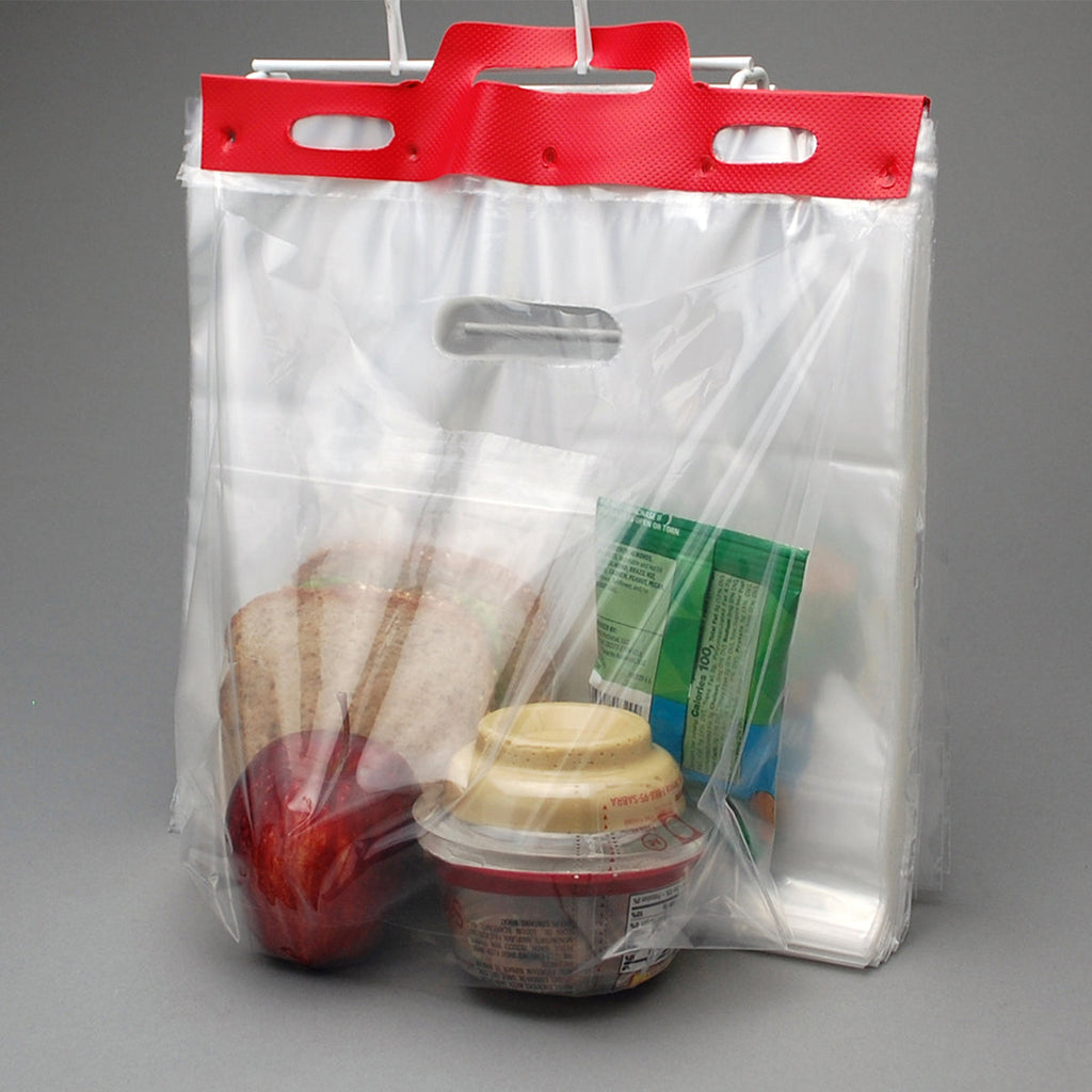 11" x 9 + 4 BG + 1-1/2 LP" Clear Slide Seal, on Header Pack 1.5 mil LDPE Carryout Bags