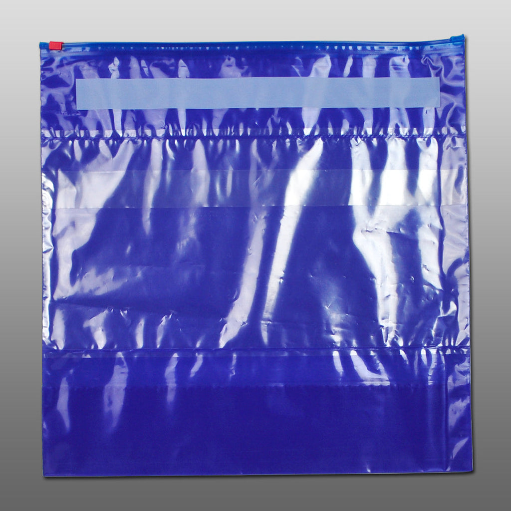 14" x 14 + 6 BG" Blue Slide Seal 3 mil LDPE Deli Bags