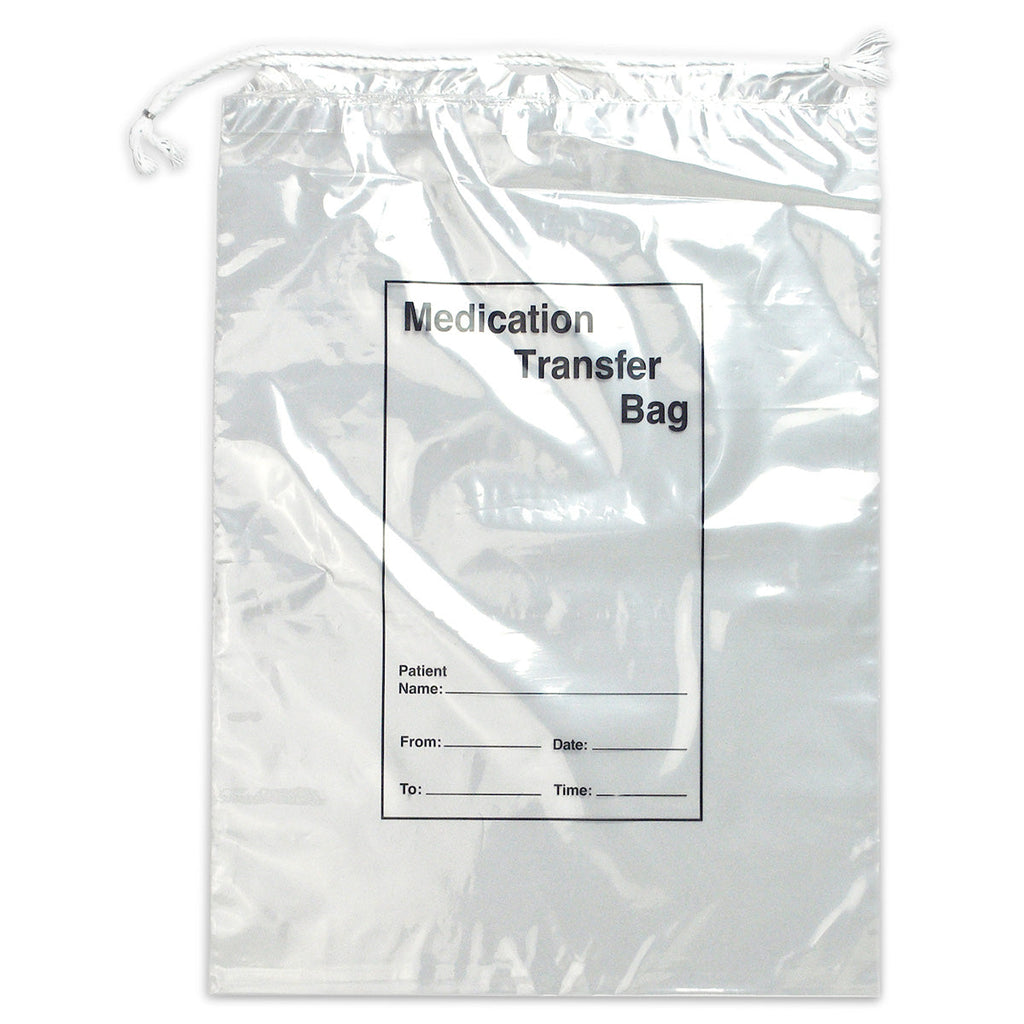 10" x 14" Clear Drawstring, 2-Wall Specimen Transfer Bags