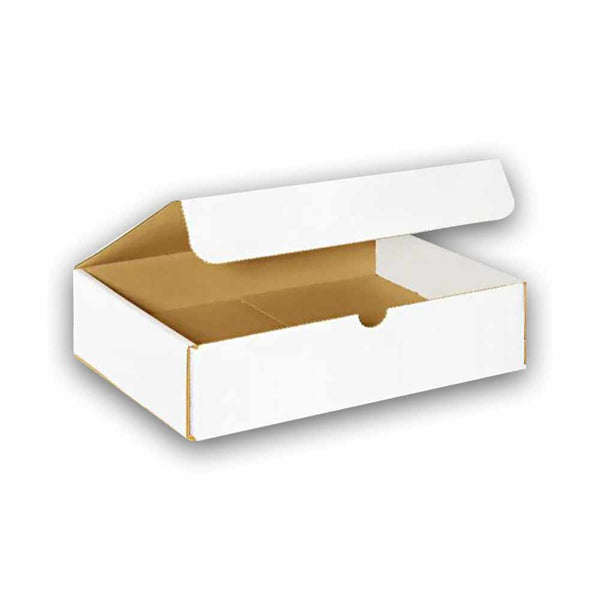11-1/4" x 8-3/4" x 3" White Exterior / Kraft Interior Single Wall 32 ECT Corrugated RETT Boxes