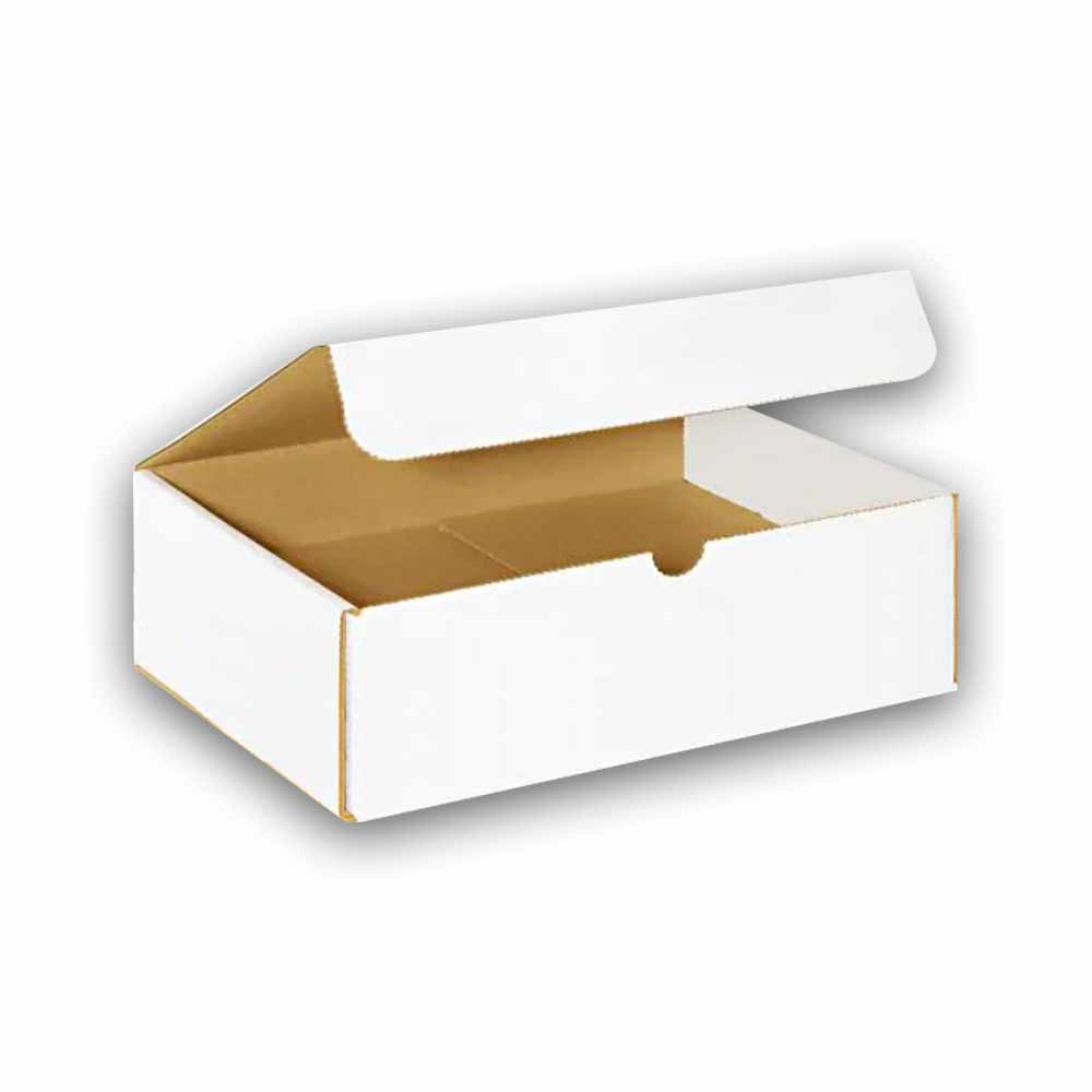 11-1/4" x 8-3/4" x 4" White Exterior / Kraft Interior Single Wall 32 ECT Corrugated RETT Boxes
