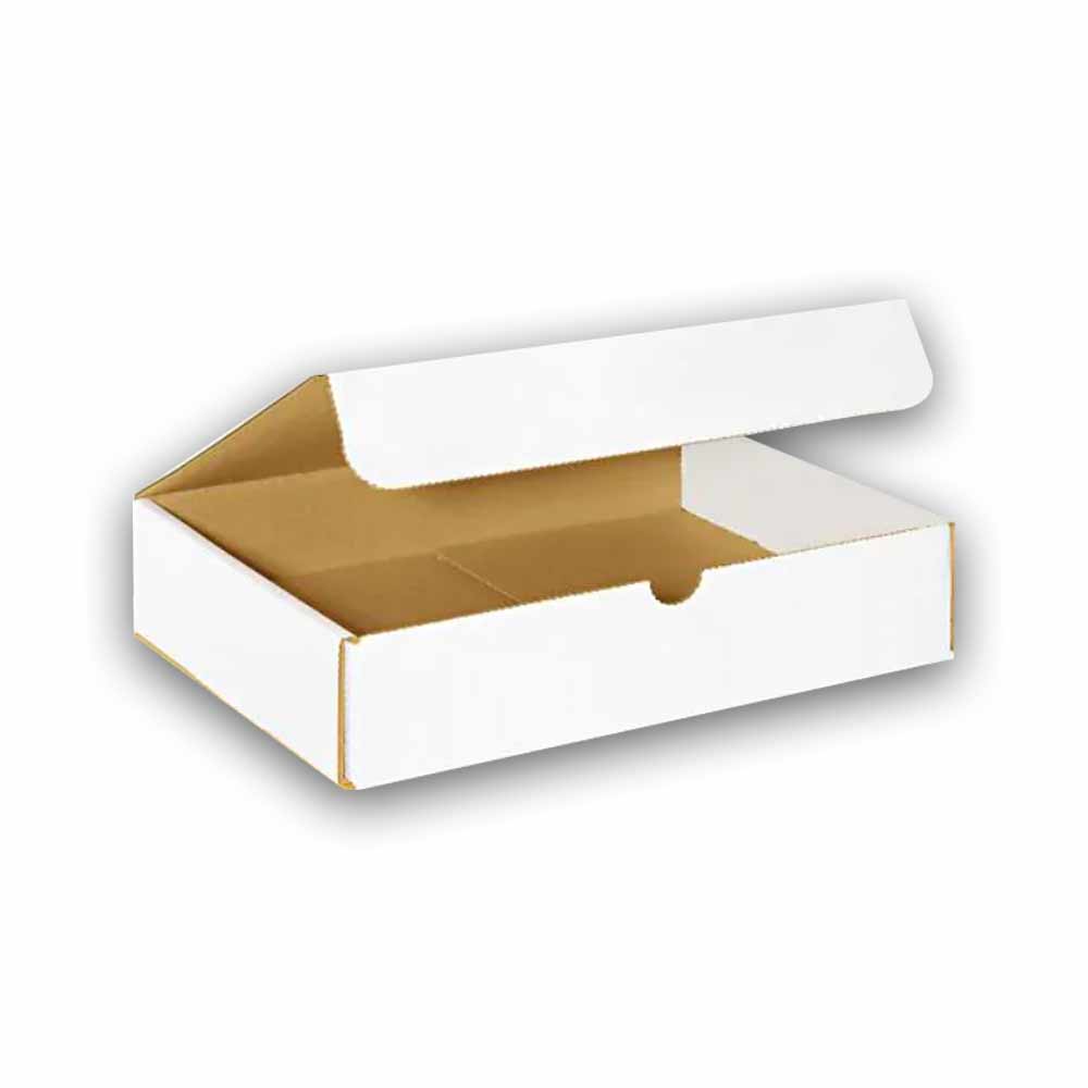 12-1/4" x 9-1/4" x 3" White Exterior / Kraft Interior Single Wall 32 ECT Corrugated RETT Boxes