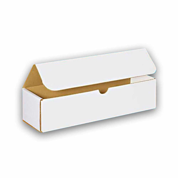 12-1/2" x 5" x 3" White Exterior / Kraft Interior Single Wall 32 ECT Corrugated RETT Boxes