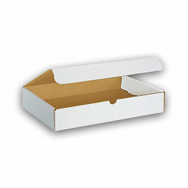 15-1/8" x 8-3/4" x 3" White Exterior / Kraft Interior Single Wall 32 ECT Corrugated RETT Boxes