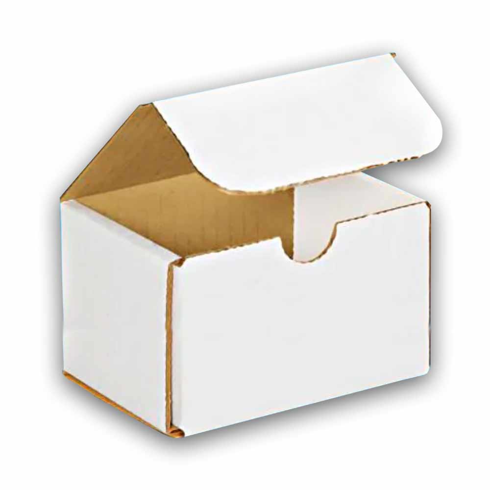 5-1/2" x 3-1/2" x 3-1/2" White Exterior / Kraft Interior Single Wall 32 ECT Corrugated OEM Mailers