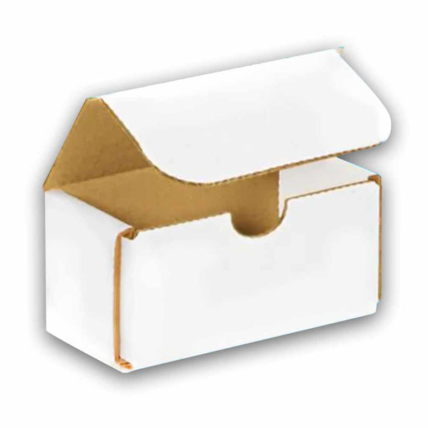 6-1/2" x 4-1/2" x 2" White Exterior / Kraft Interior Single Wall 32 ECT Corrugated RETT Boxes