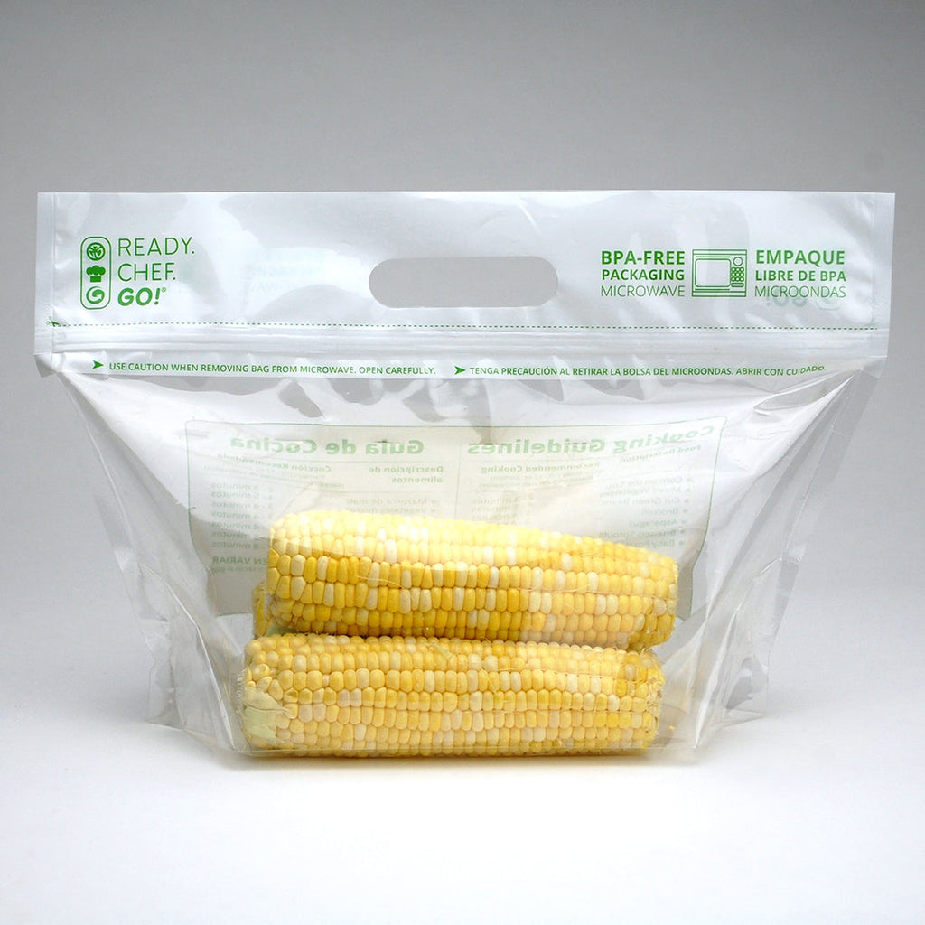 12-1/2" x 6-1/4 + 5-1/2 BG" Clear Zipper, Microwavable, with Vent Holes 2.5 mil Produce Pouches