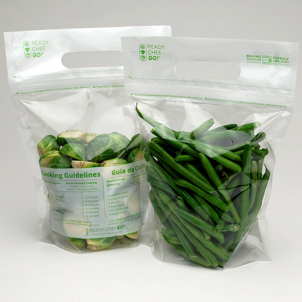 6-7/8" x 7-1/4 + 4 BG" Clear Zipper, with Vent Holes 2.5 mil Microwavable Pouches