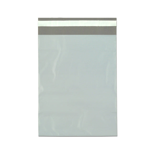 12" x 15-1/2 + 2 LP" White Adhesive 2 mil LDPE Poly Mailers