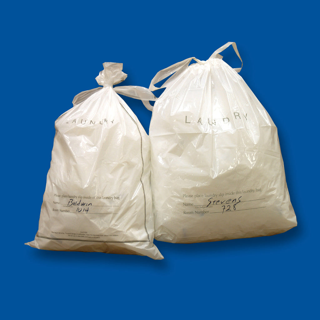 14" x 24" White Open-Ended, Tear Tape 0.85 mil LDPE Laundry Bags