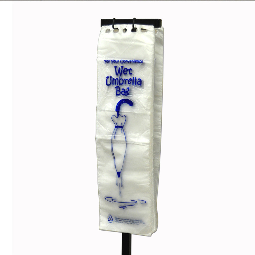 7" x 24 + 1-1/2 LP" Clear Medium 0.7 mil HDPE Umbrella Bags