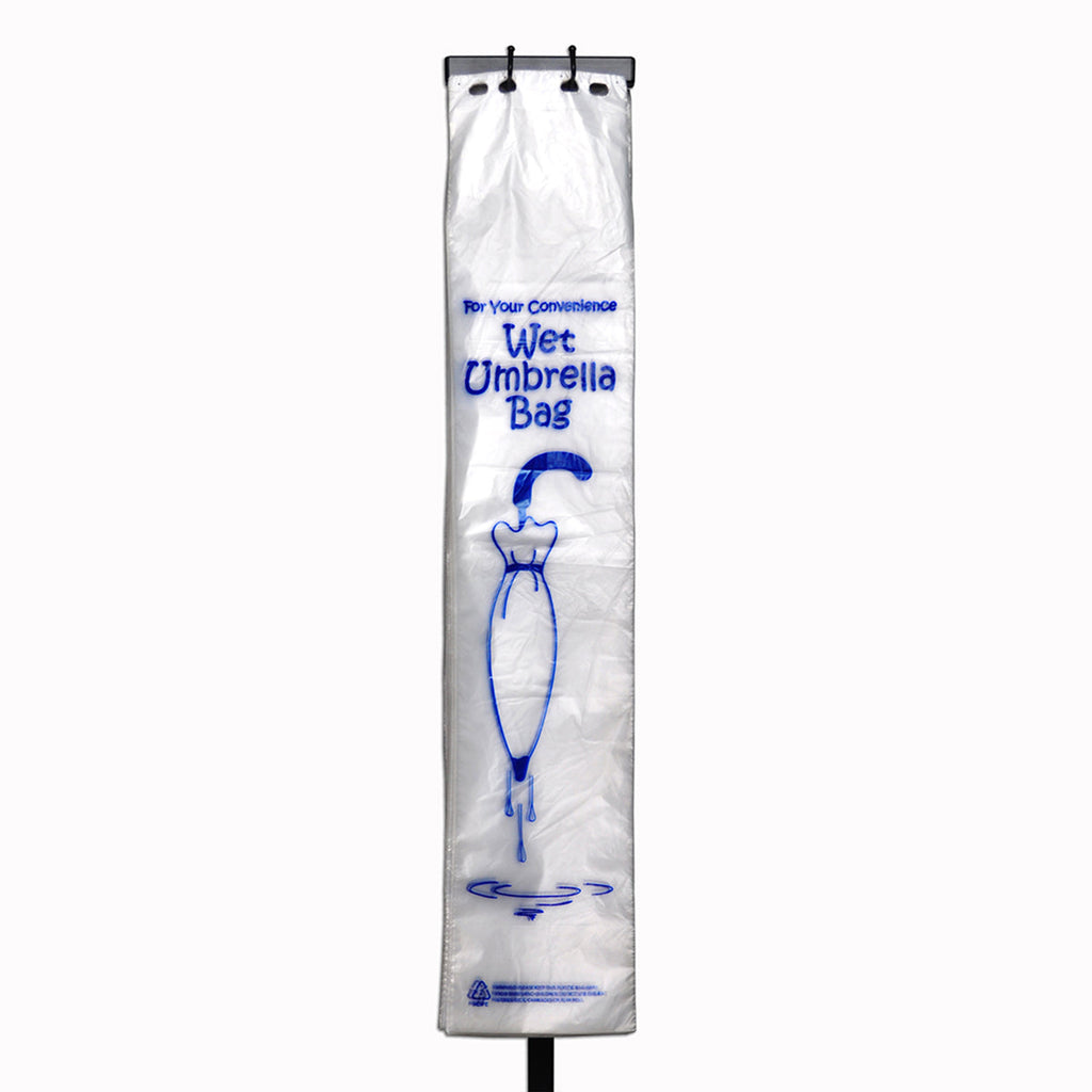 7" x 35 + 1-1/2 LP" Clear Long 0.7 mil HDPE Umbrella Bags